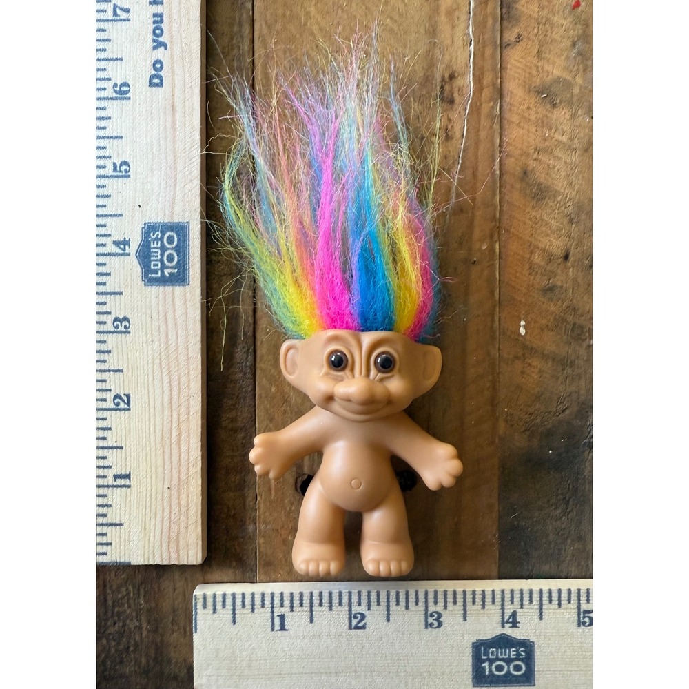 Vintage Troll Doll Lot Russ Rainbow Hair ITB 1992 White Hair Yellow Gem 90s Toys